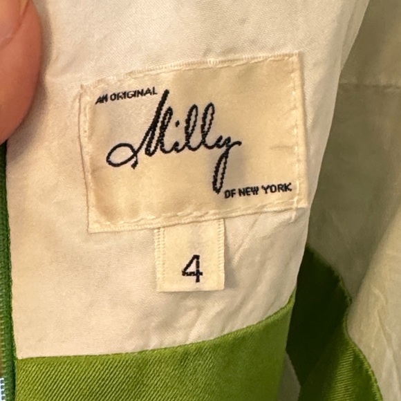 Milly of New York Green and White Geometric Mini Dress - Picture 3 of 4